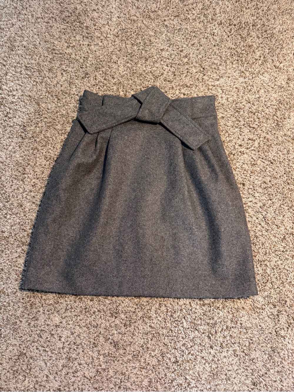 RED Valentino High-Waist Bow Detail Wool-Blend Skirt - Gray Size IT 40/US 4